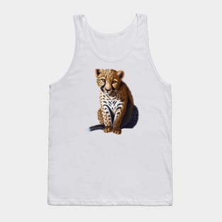 Cute Leopard Drawing Tank Top